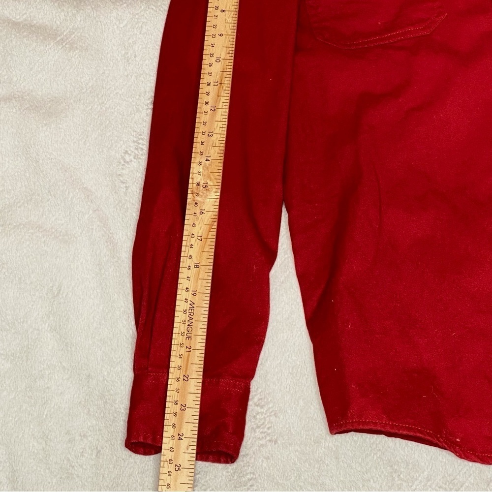 Men’s Vintage Wrangler EST. 1947 Red Cotton Button Down Casual Shirt Size S/P - Picture 8 of 12